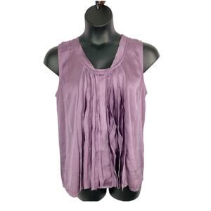 Violet & Claire polyester purple blouse sleeveless ruffle top size large